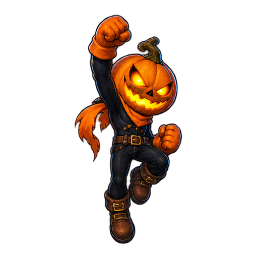 Jack-O-Lantern Jump character rising through the air