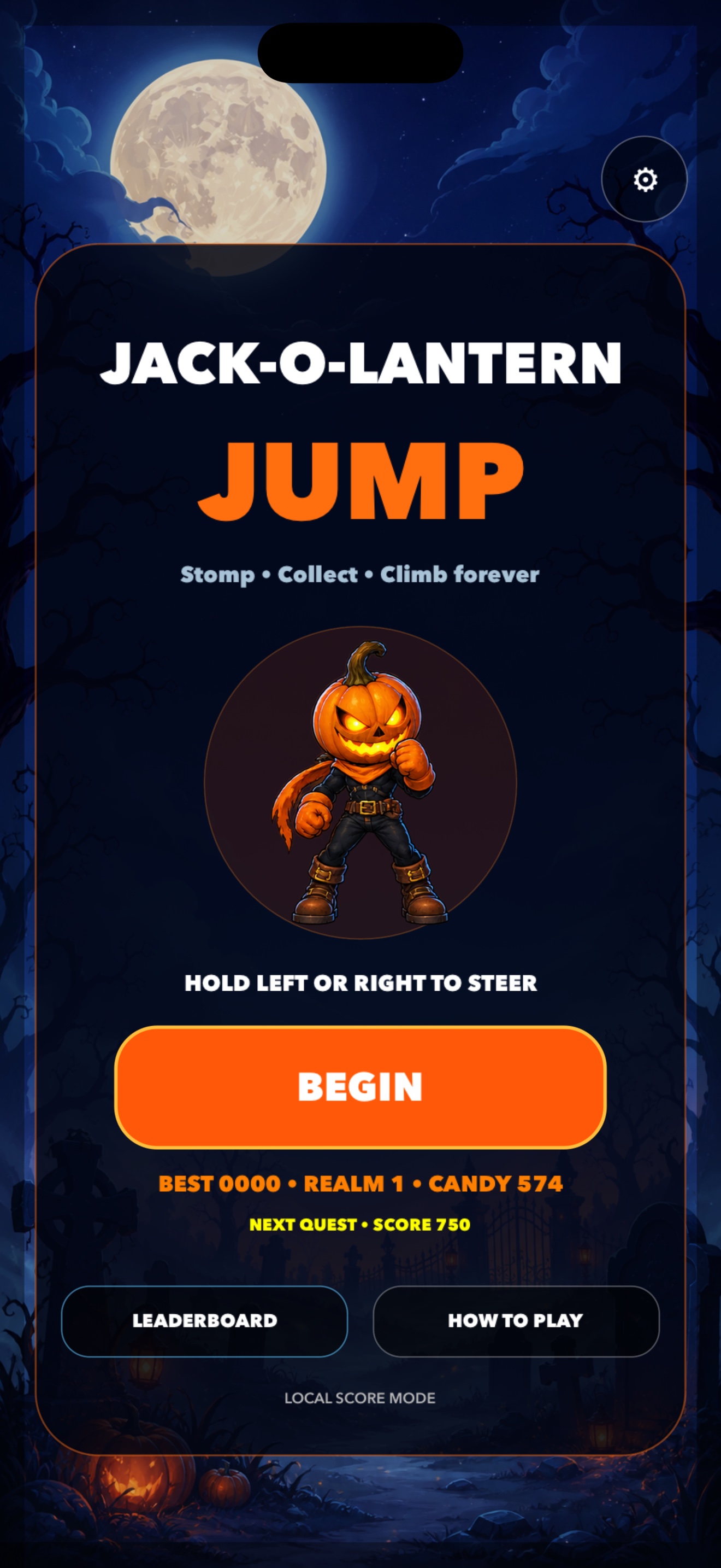 Jack-O-Lantern Jump title screen