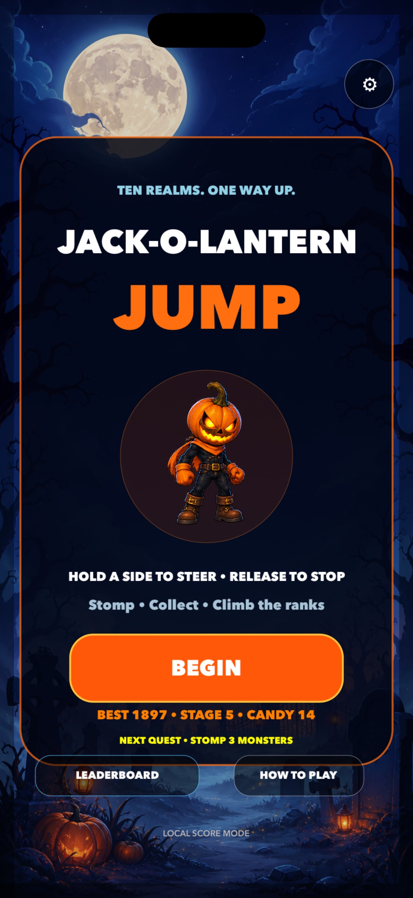 Jack-O-Lantern Jump title screen